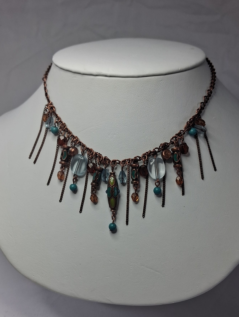 Solid Copper Fringe Necklace